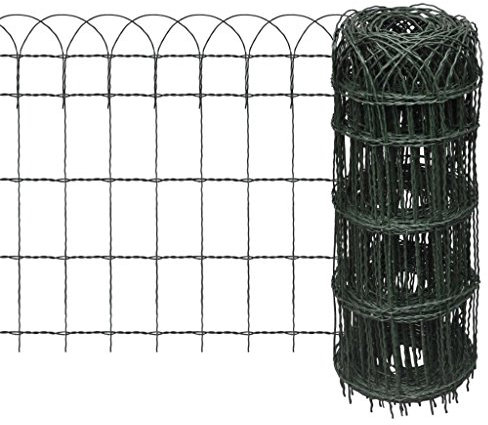 Homgoday Beetzaun Pulverbeschichtetes Eisen 10×0,65 m Dekorativer Gartenzaun Zaun Landschaftszaun für Blumenbeet, Hof, Tier Barriere