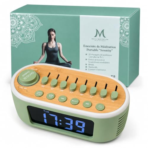 Sérénity | Box de Relaxation et Méditation – Retrouvez calme et bien-être | Aide au Sommeil & Anti-Stress | Réveil Apaisant | Veilleuse Ambiance Zen | Machine à Bruits Blancs & Sons Relaxants