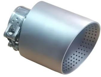 Silenciador Tubo Escape Entrada 63 mm Salida 89 mm Longitud 170 mm Escape Universal Punta Escape automóvil 1 Pieza Tubo Final Acero Inoxidable Garganta Cola