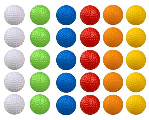 Pozzobon PE Golfbälle 30 Stück, Golf Trainingsbälle für Indoor oder Outdoor Training, 41mm Plastik Golf Trainingsbälle für Damen Herren Anfänger