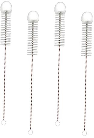 GALPADA 4pcs Lab Bottle Cleaning Brush Set with Cotton and Nylon Heads for Small Tubes Test Tubes Flasks Beakers and Vases for Scientific and Industrial Use