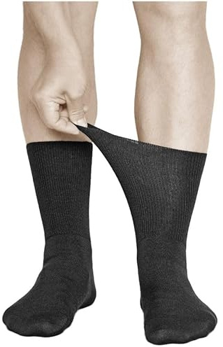YANOIR 6 Pares Calcetines Diabéticos Hombre Mujer Sin Goma, Sin Puño, No aprietan, Térmicos Algodón Extra Grueso, Antibolas Unisex Afelpados. Invierno (FR/ES, Números, 35, 40, Regular, Regular)