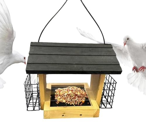S für Vögel, Gartendekoration aus Holz, wasserdicht, vertikal, großes Fassungsvermögen, für den Außenbereich, Garten, Balkon, Park und Kohlfinken