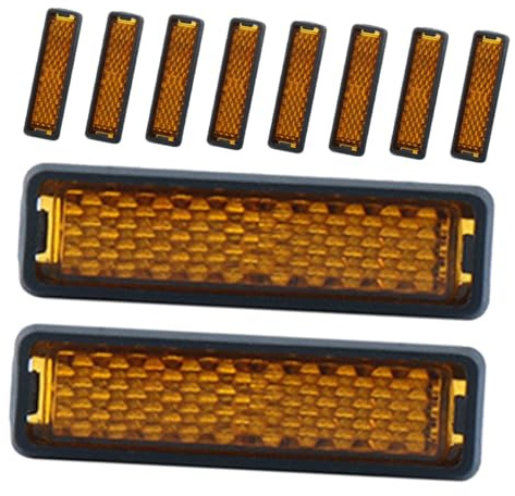 MAGICLULU 10 Piezas Reflectores para Pedales de Bicicleta Naranja Láminas Reflectantes de Seguridad para Ciclismo Nocturno Accesorios para Bici Montaña Fácil Instalación Alta Visibilidad