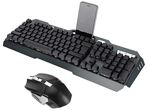 SUNGOOYUE K670 Kabelloses Gaming-Tastatur- und Maus-Set, 2400 DPI Präzision, Design aus Aluminiumlegierung, 3000 MAh, Flüssigsilikontasten, Wasserdicht