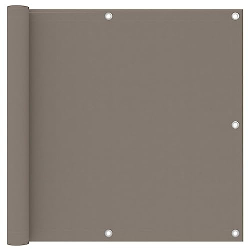 Balkon-Sichtschutz Taupe 90x500 cm Oxford-Gewebe wasserdicht UV-Schutz für Außenbereich & Terrasse Sonnenschutz Stoff rechteckig ideal auch als Sonnensegel
