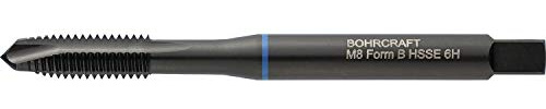 Bohrcraft 41440300500 Maschinengewindebohrer DIN371 M5 verstärkter Schaft Masch-Gewindebohrer Blauring DIN 371 HSS-E VAP M 5 Form B Split-Pack, silber