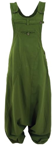 GURU SHOP Latzhose Aladinhose Haremshose Pluderhose Pumphose - Olive, Damen, Size:XL
