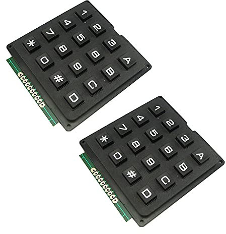 Aihasd 2PCS 4 * 4 Microcontrôleur Clavier Bouton Matriciel 16 Touches pour Arduino