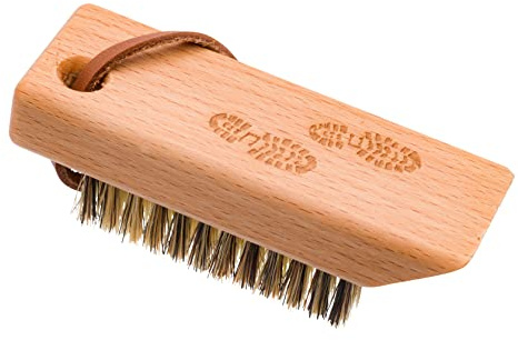 Redecker Natural Tampico Fiber Hiking Shoe Brush, Multi-Purpose Boot Scraper, Oiled Beechwood Handle, 4-Inch Travel Size, Made in Germany