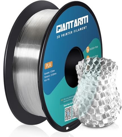 PLA Filament 1.75mm,GIANTARM 3D Drucker Filament PLA Transparent 1kg Spool