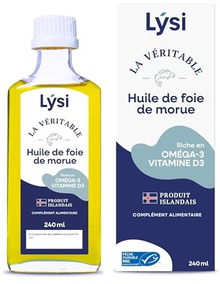 Huile de foie de morue naturelle 240ml - Lysi