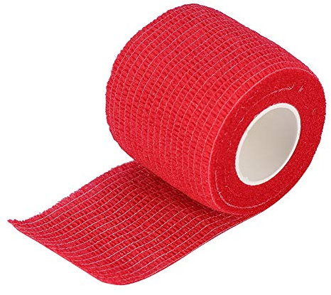 Ruban de kinésiologie, bande de sport bandage élastique bandage cohésif ruban adhésif élastique tissu médical bandages cohésifs auto-adhésifs de ruban de kinésiologie (rouge)