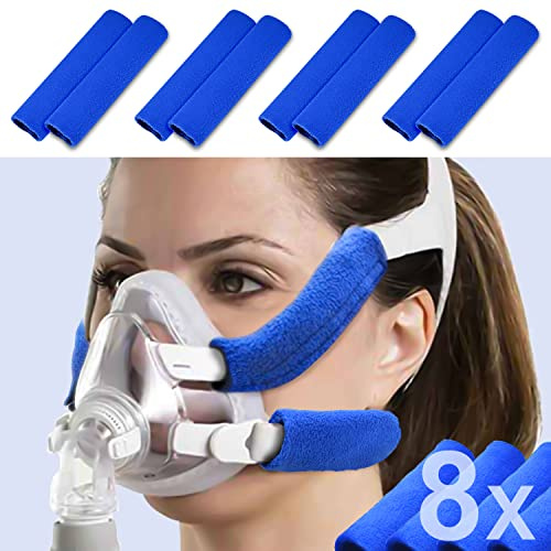 Medihealer 8 Pack CPAP Headgear Strap Covers, Universal and Reusable Soft-Fleece Pads, Reduce Marks No, Red