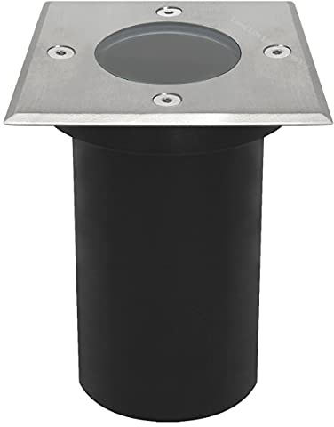 Long Life Lamp Company Outdoor Ground Light Square Recessed Walk Over Up Lighter IP67 Waterproof GU10 Holder Driveway Garden Pathway Patio GL11