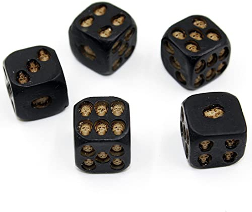 5 Stück Polyedrische D6 Würfel Schädel Dice Spielwürfel Grinsenschädel Würfel Turm für Brettspiele, Aktivität, Casino-Thema, Partyartikel (5 Stück)