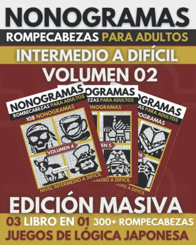 Nonogramas: Nonogramas Dificil, Libro de Rompecabezas Para Adultos, Griddlers, Hanjie ( Nonogramas en Español ) Edicion Masiva