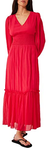 NA-KD Vestido tobillero con Detalle Fruncido Informal, Magenta, 36 para Mujer