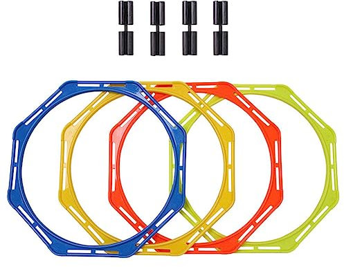 VANZACK 4stücke Wiederverwendbare Agility Ringe Für Fußball Training Tragbare Übungsringe Multifunktions Speed Trainingsringe Achteckige Agility Kreise