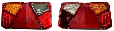 MelTruck® 2x 6 Funktions LED Rückleuchte 5 PIN Bajonett 12V 24V für LKW Anhänger Trailer