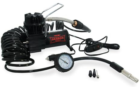 Dragon Winch Kompressor 10,3 BAR / 150 PSI | Kompressor 12V für Auto | Ansaugleistung 54 l/min | Intensität 192W / 16 Amp | Professional Series Autokompressor Portable inkl. Zubehör