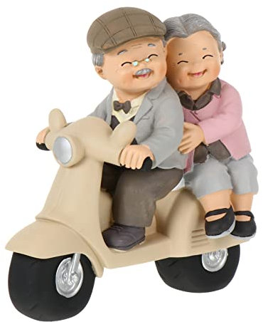 TOPBATHY 1pezzi Statuette Anziani in Resina Resistente Allo Sbiadimento Decorazione Da Tavolo Per Festa Del Papà e Mamma