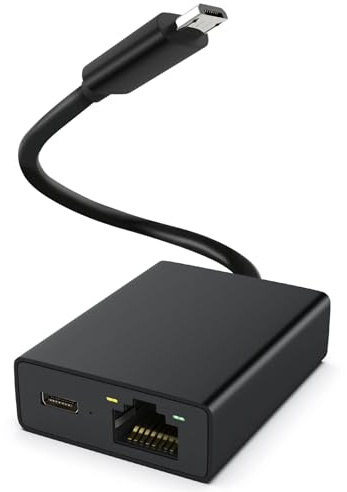 HALOULENI Adaptador Ethernet para Fire TV Stick Micro USB a RJ45 Adaptador de red Ethernet Optimizador de Internet de alta velocidad Adaptador de red Ethernet Streaming TV Sticks
