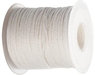 SEWACC 1rotolo Filo Di Cotone Per Candele Da Spago Per Candele Filo Di Cotone Per Creazioni e Produzione Di Bianco Compatibile Con Base
