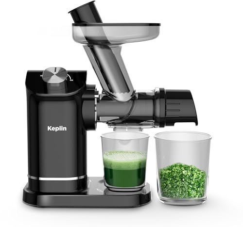 Keplin Slow Masticating Juicer – Cold Press Juicer Machine with 7-Stage Auger for High Juice Yield, Nutrient Retention, Quiet Motor, Easy to Clean & Compact Design – 2.12kg – Black