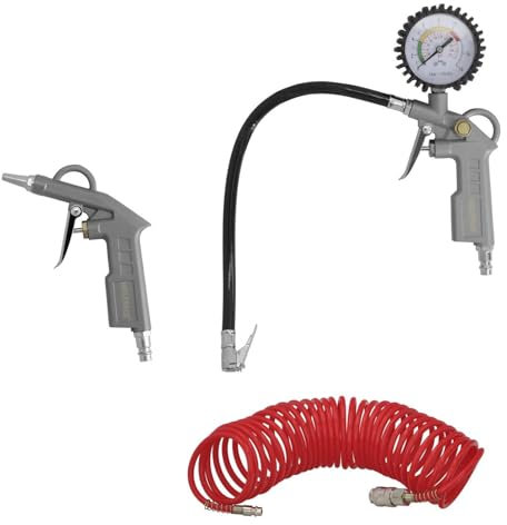 WOLFPACK LINEA PROFESIONAL Kit Accesorios Para Compresor 3 Piezas Con Enganche Rapido, Juego de Herramientas Neumaticas Para Compresor.