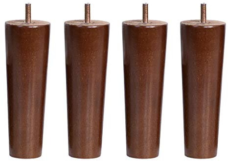 Generisch Möbelbeine aus Massivholz, 4er-Pack, Sofabeine aus Gummibaumholz, Schrankfüße, Tischbeine, konische Ersatzfüße aus Holz mit M6-Gewindestift, braunes Finish (5 cm/2 Zoll)