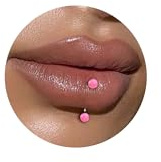ESHIONER G23 Titan Rook Piercing Schmuck Banane Augenbrauen Barbell Helix Labret Piercing Lippe Lippenpiercing Daith Belly Bar Silber Opal Kugel 6mm/8mm/10mm 16G Curved Barbell