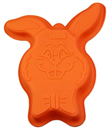 OFFSCH Stampo Per Dolci Pasquali in Silicone Decorazione Unica Per Torta Forma Di Coniglio Accessorio Cucina Fai Da Te Arancione