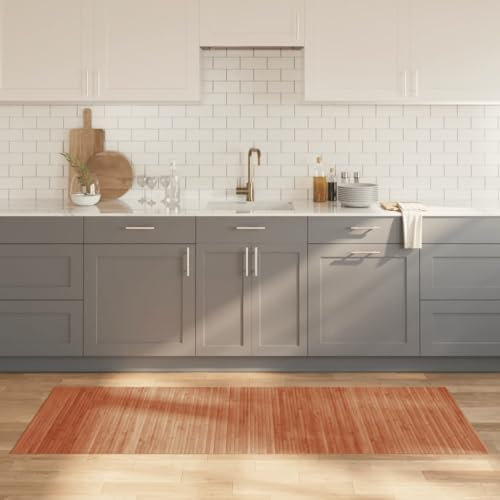 Bambus-Teppich, rechteckig, 100 x 200 cm, für Küche, Flur, Läufer, Wohnzimmer, Schlafzimmer, Dunkelbraun