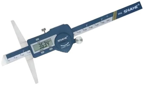 RUNZTXZH Calibrador de Profundidad Digital de 150/200/300 mm, calibrador de Profundidad electrónico, Regla de Profundidad, micrómetro, Herramienta de medición(0-200mm)
