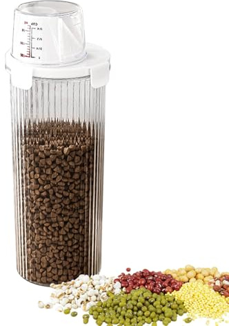 Huayeex Boîte De Stockage Aliments Animaux | Boîte Hermétique pour Croquettes - Capacité Hermétique Bec Verseur et Doseur pour Friandises Accessoire Cuisine