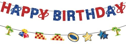 Set de Banderola Cumpleaños de Dibujos Animados, Lindo Banderola Temática Dibujos Animados con Cuerda y Aguja Coloridas Cartel Feliz Cumpleaños para Decoración Fiestas