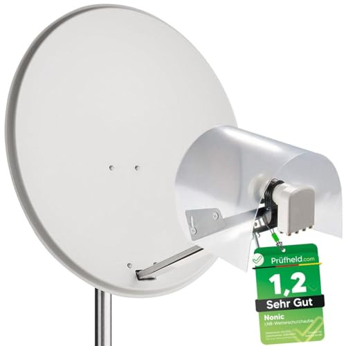 [ Test SEHR GUT, Note 1.2 *] AB LNB Wetterschutz Kappe für 2 LNBs, LMB Wetterschutzkappe Wetterschutzhaube, Schutz vor Regen Hagel Schnee, LMB Schutzhaube für Satellitenschüssel, Abdeckung Haube