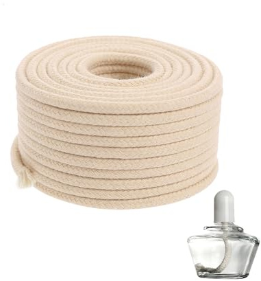 SEYUGOPTI Baumwolle Kerzendocht Zuschneidbar, 15m x 7mm