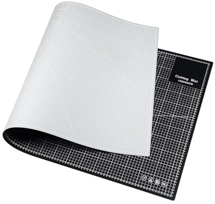 Bilhelande skärmatta grå-svart skärbräda 120 x 60 cm, 0,3 cm tjock dubbelsidig PVC-matta, skrivbordsskärdyna för läderhantverk, gör-det-själv, 1 styck