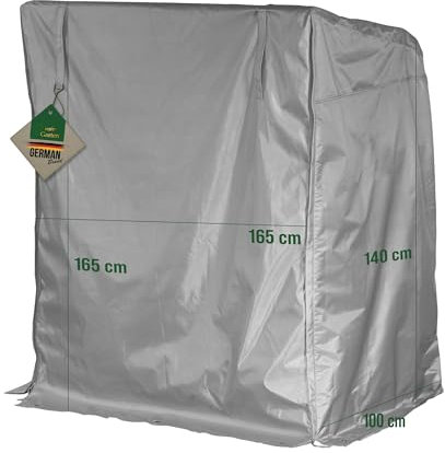 Mehr Garten Strandkorb Schutzhülle Winterfest, 165x100x165/140 cm, Taupe, atmungsaktives 3-lagiges Polyestergewebe, Strandkorbhülle wasserdicht und UV-beständig, Abdeckung Strandkorb
