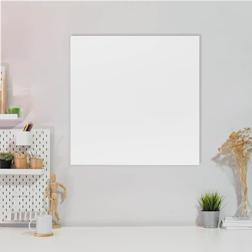 banjado Magnettafel Weiß 50x50cm weiß - Magnetwand aus Metall - Magnetpinnwand als Memoboard - Pinnwand Magnettafel für Küche, Büro, Kinderzimmer inkl. 4 Magnete & Montageset