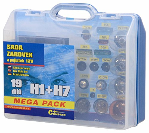 COMPASS 08517 Auto-Glühbirnen 12V Servicebox MEGA H1+H7+Sicherungen