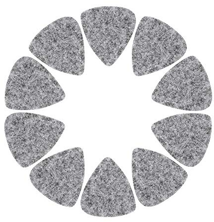 10 Pcs Plektren, Wollfilz Picks Plektren 3mm für Gitarre Ukulele(Grau)