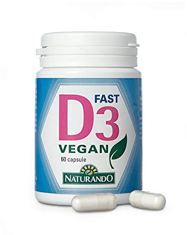 Naturando D3 Fast Vegan 60 Capsule - Integratore Alimentare a Base di Vitamina D3 a Rapido Assorbimento