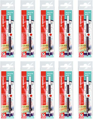 STABILO - Nachfüllpatrone - PALETTE Refill - Strichbreite F (0,4 mm) - 10er Pack - rot