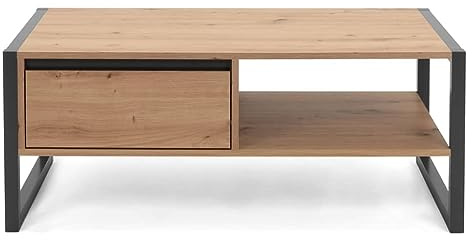 Couchtisch mit Schublade in Eiche anthrazit cm 100x 55 x 40 h