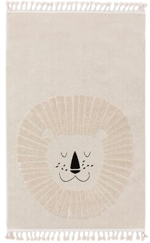 benuta Lytte Kinderteppich Momo - Creme 90x130 cm - Kunstfaser - Rechteckig & im Style: Kindermotive, Tiermotive - Pflegeleicht für Kinderzimmer