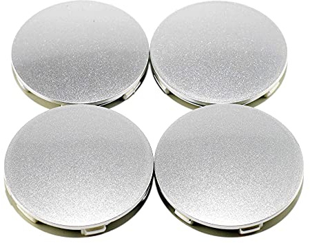RhinoTuning 4 Stück Radnabenkappen Silber OD 70,6mm ID 60,6mm, Snap‑on‑Fit | ABS, OD 62mm, ID 58mm, Robust & UV-beständig, Perfekter Sitz für 15 & 16 TE37 A5 Rad, C-62 Felgendeckel