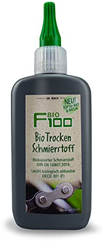 DR. WACK F100 Bio Trocken Schmierstoff für Fahrrad 100 ml - Kettenschmiermittel schmutz- & wasserabweisend - Schutz vor Verschleiß - Bio Schmiermittel für alle Fahrräder - Hochwertige Fahrradpflege